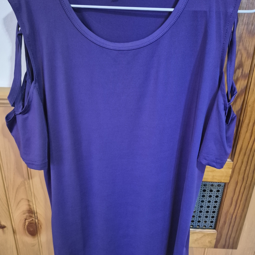 Elegant Purple Cold Shoulder Tank Top